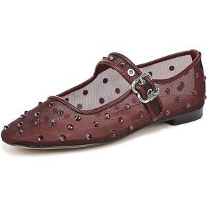Sam Edelman Womens French Merlot Polyester Closed Pointed Toe Flat Shoes